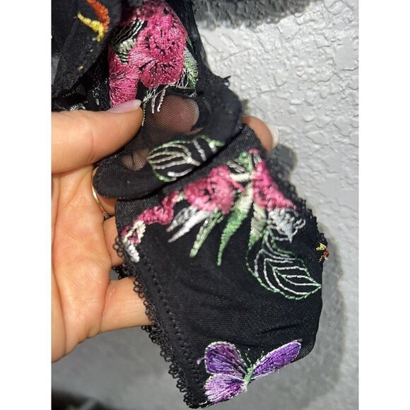 Inc Intimates Bodysuit Lingerie Top Embroidered Floral Butterflies Small NEW 1A - Picture 10 of 12
